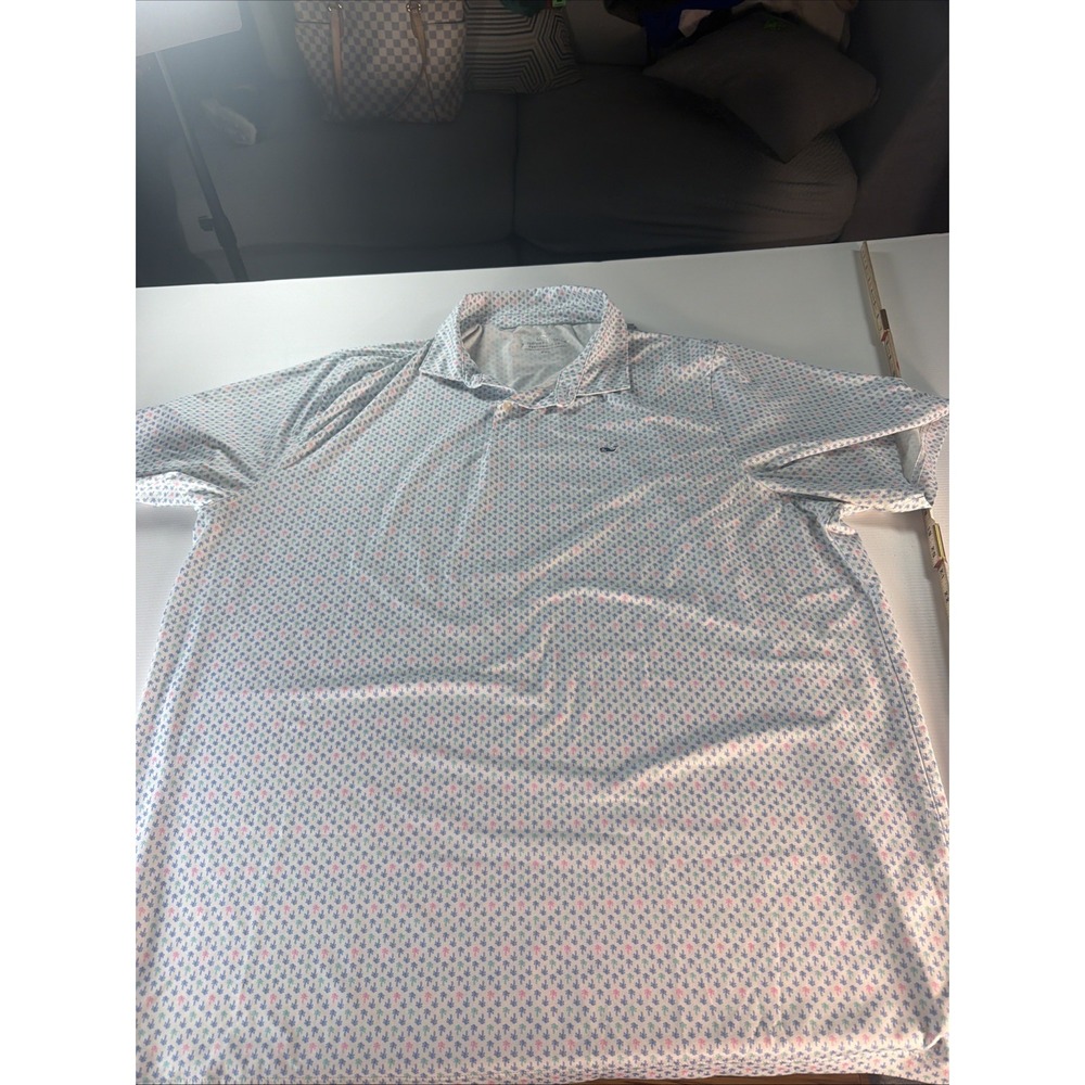 Vineyard Vines Performance Men's XXL Palm Tree Print Stretch Shirt